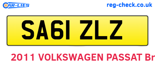 SA61ZLZ are the vehicle registration plates.