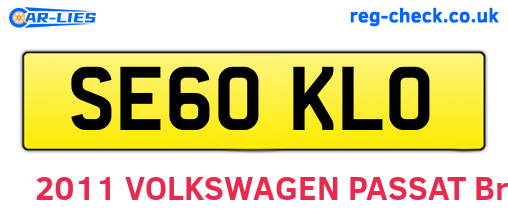 SE60KLO are the vehicle registration plates.