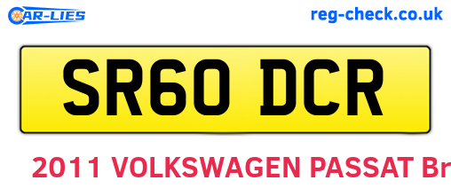 SR60DCR are the vehicle registration plates.