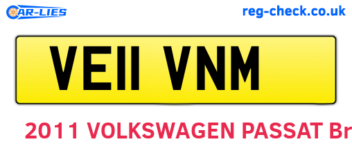 VE11VNM are the vehicle registration plates.