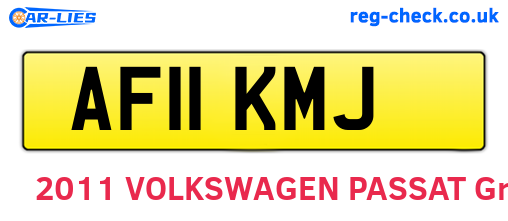 AF11KMJ are the vehicle registration plates.