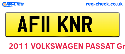 AF11KNR are the vehicle registration plates.