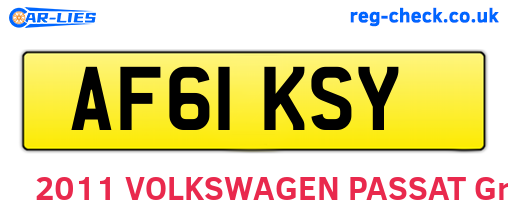 AF61KSY are the vehicle registration plates.