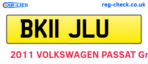 BK11JLU are the vehicle registration plates.