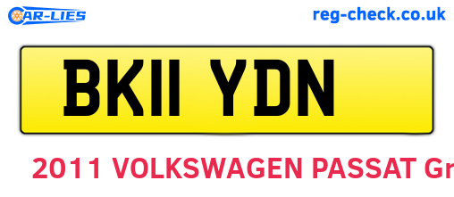 BK11YDN are the vehicle registration plates.