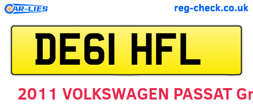 DE61HFL are the vehicle registration plates.