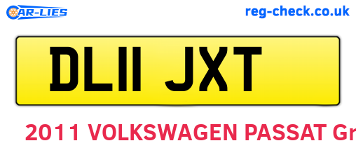DL11JXT are the vehicle registration plates.