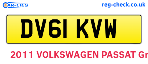 DV61KVW are the vehicle registration plates.