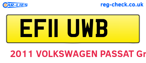 EF11UWB are the vehicle registration plates.