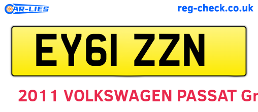 EY61ZZN are the vehicle registration plates.