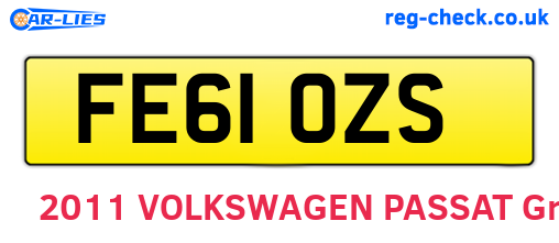 FE61OZS are the vehicle registration plates.