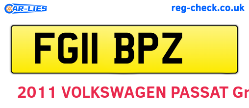 FG11BPZ are the vehicle registration plates.