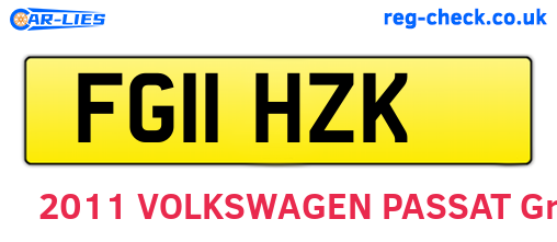 FG11HZK are the vehicle registration plates.