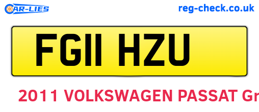 FG11HZU are the vehicle registration plates.