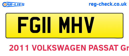 FG11MHV are the vehicle registration plates.
