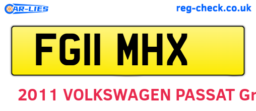 FG11MHX are the vehicle registration plates.