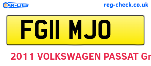 FG11MJO are the vehicle registration plates.
