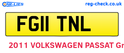 FG11TNL are the vehicle registration plates.
