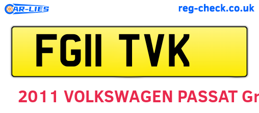 FG11TVK are the vehicle registration plates.