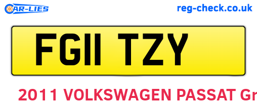FG11TZY are the vehicle registration plates.