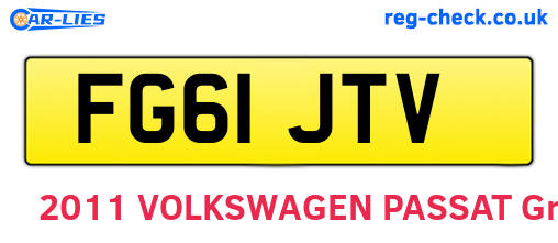 FG61JTV are the vehicle registration plates.