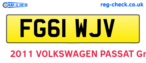 FG61WJV are the vehicle registration plates.