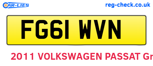FG61WVN are the vehicle registration plates.