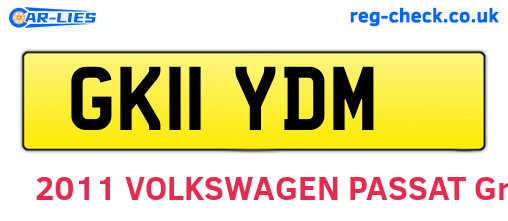 GK11YDM are the vehicle registration plates.