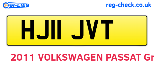 HJ11JVT are the vehicle registration plates.