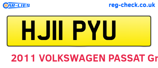 HJ11PYU are the vehicle registration plates.