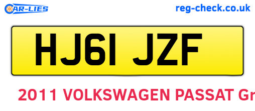 HJ61JZF are the vehicle registration plates.