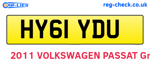 HY61YDU are the vehicle registration plates.