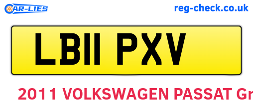 LB11PXV are the vehicle registration plates.
