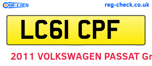 LC61CPF are the vehicle registration plates.