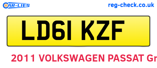 LD61KZF are the vehicle registration plates.