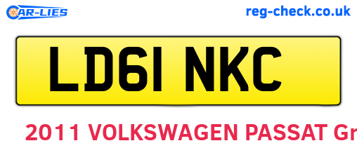 LD61NKC are the vehicle registration plates.