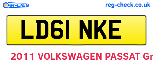 LD61NKE are the vehicle registration plates.