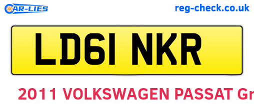 LD61NKR are the vehicle registration plates.