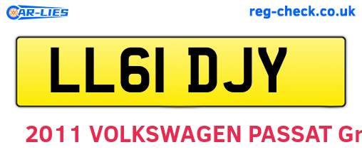 LL61DJY are the vehicle registration plates.
