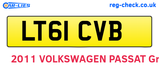 LT61CVB are the vehicle registration plates.