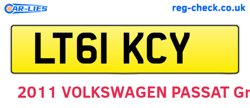 LT61KCY are the vehicle registration plates.