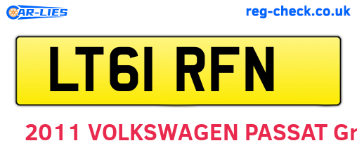 LT61RFN are the vehicle registration plates.