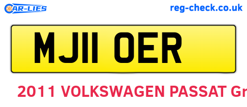 MJ11OER are the vehicle registration plates.