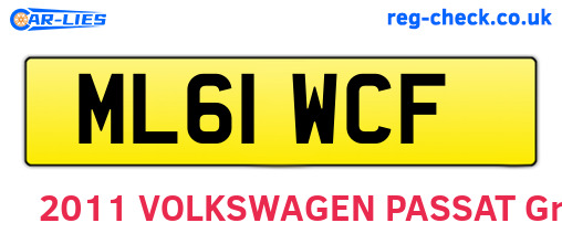 ML61WCF are the vehicle registration plates.