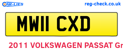 MW11CXD are the vehicle registration plates.