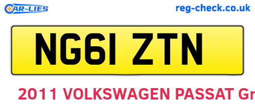 NG61ZTN are the vehicle registration plates.