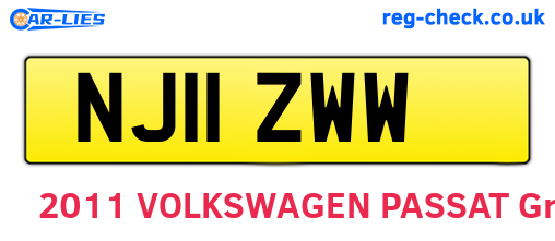 NJ11ZWW are the vehicle registration plates.