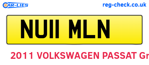 NU11MLN are the vehicle registration plates.