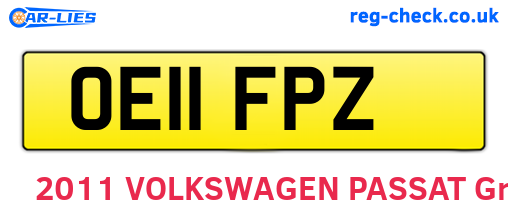OE11FPZ are the vehicle registration plates.