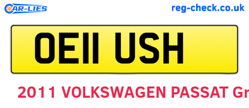OE11USH are the vehicle registration plates.